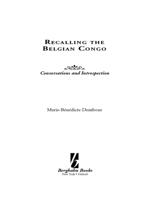 Cover image for book Recalling the Belgian Congo