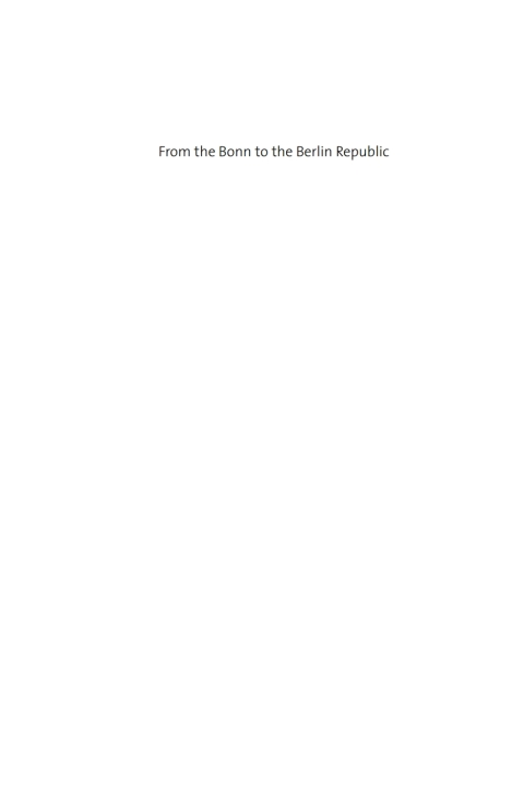 Cover image for book From the Bonn to the Berlin Republic