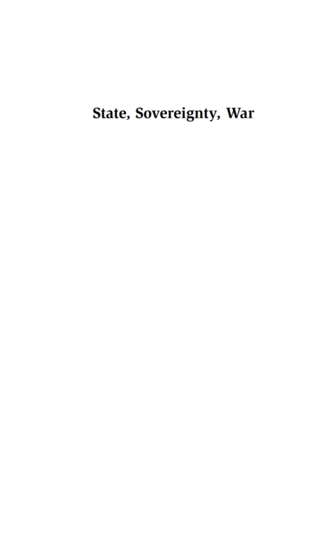 Cover image for book State, Sovereignty, War