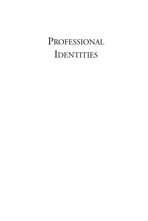 Cover image for book Professional Identities