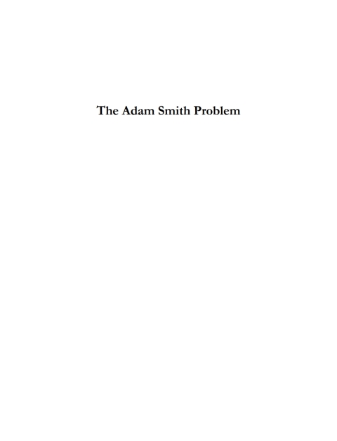 Cover image for book The Adam Smith Problem