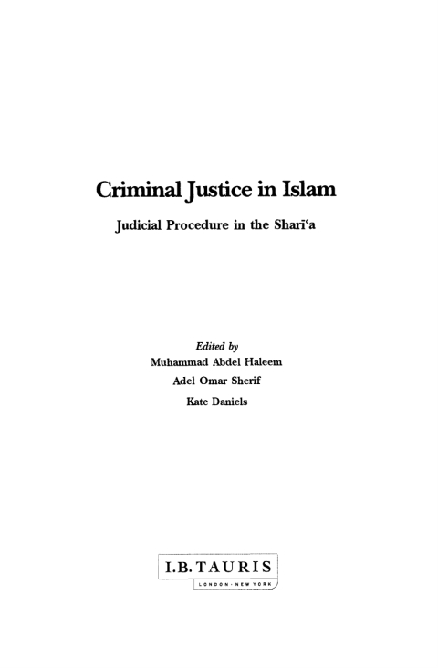 Criminal Justice in Islam 