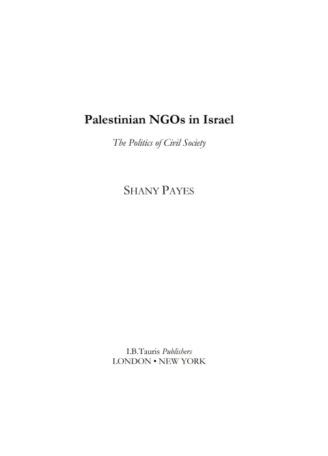 Cover image for book Palestinian NGOs in Israel