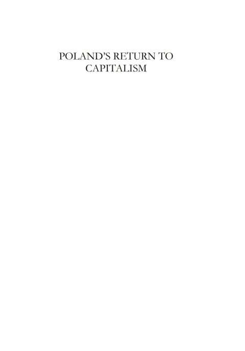 Cover image for book Poland's Return to Capitalism