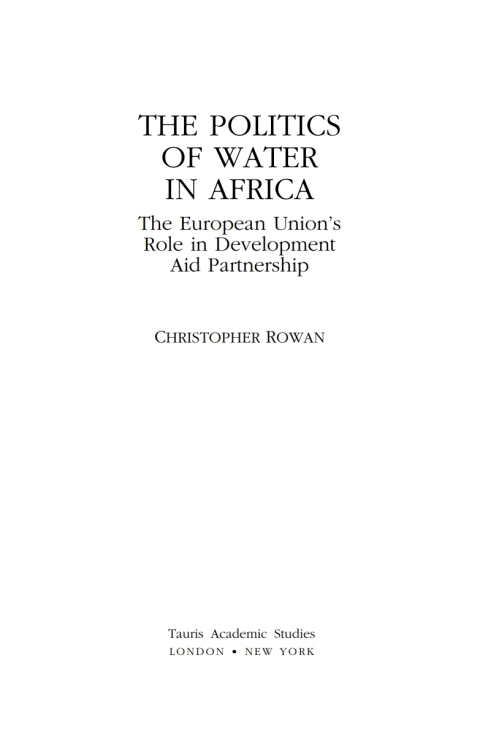 Cover image for book The Politics of Water in Africa