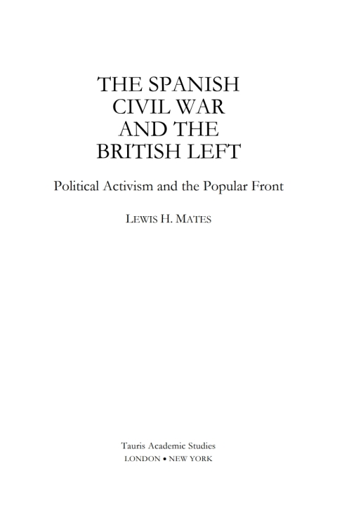 Cover image for book The Spanish Civil War and the British Left