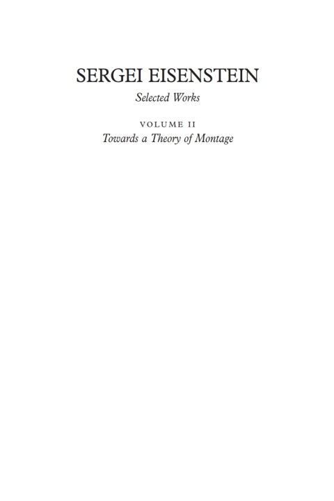 Cover image for book Towards a Theory of Montage