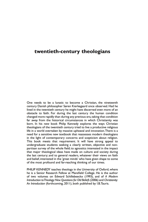 Twentieth-Century Theologians 