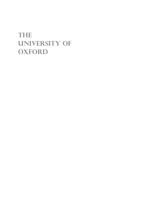 Cover image for book The University of Oxford