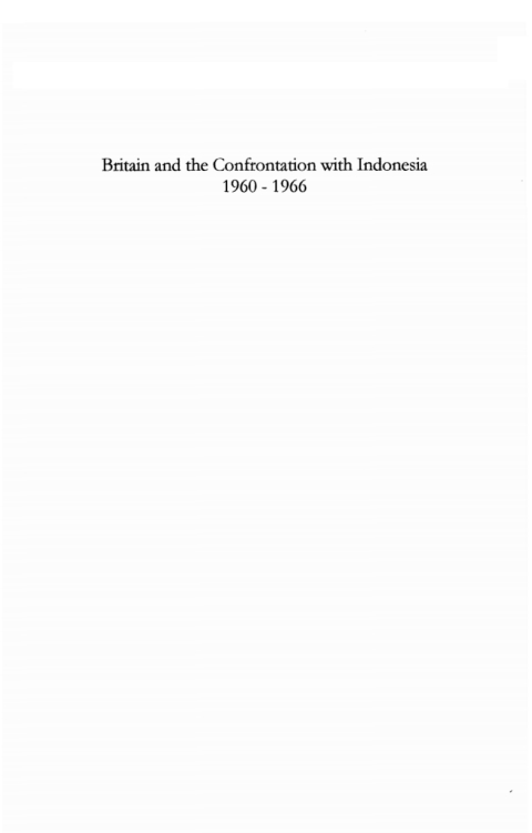 Cover image for book Britain and the Confrontation with Indonesia, 1960-66