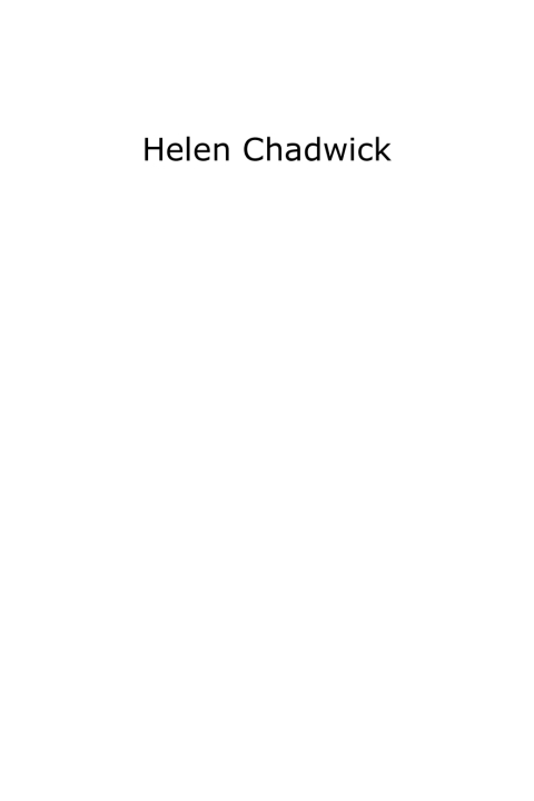 Cover image for book Helen Chadwick