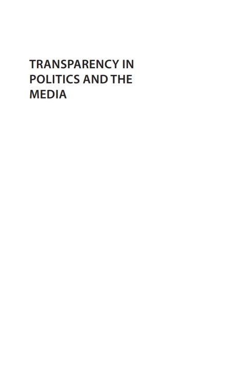 Cover image for book Transparency in Politics and the Media