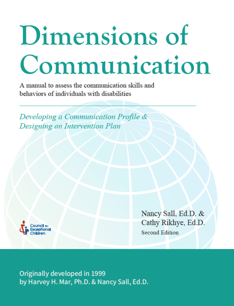 Cover image for book Dimensions of Communication: A manual to assess the communication skills and behaviors of individuals with disabilities