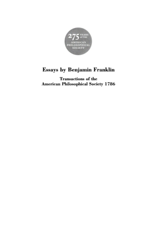 Essays by Benjamin Franklin