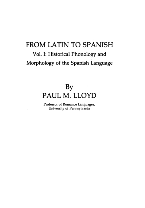 Cover image for book From Latin to Spanish