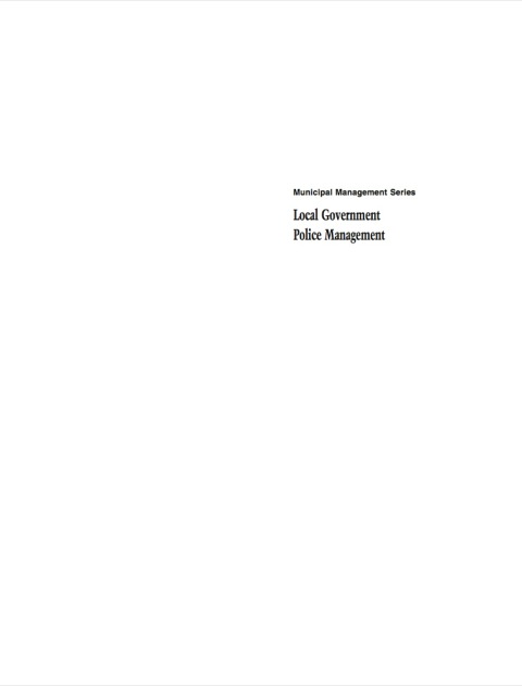 Cover image for book Local Government Police Management