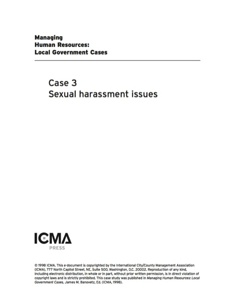 Cover image for book Managing Human Resources: Local Government Cases: Sexual Harassment Issues