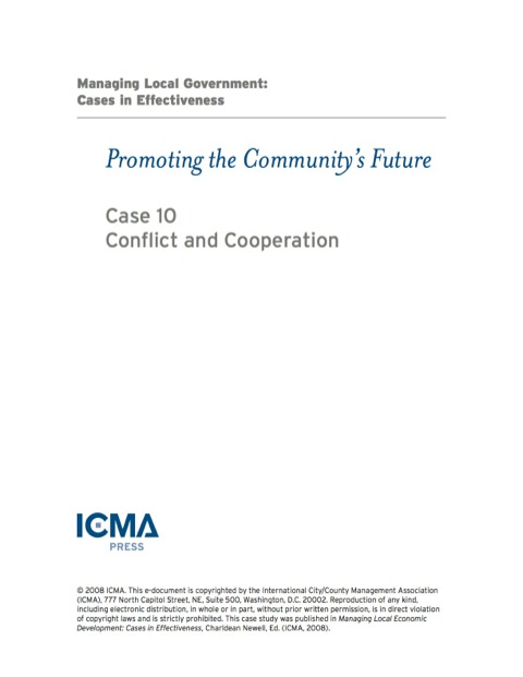 Cover image for book Managing Local Government: Cases in Effectiveness: Promoting the Community’s Future: Conflict and Cooperation