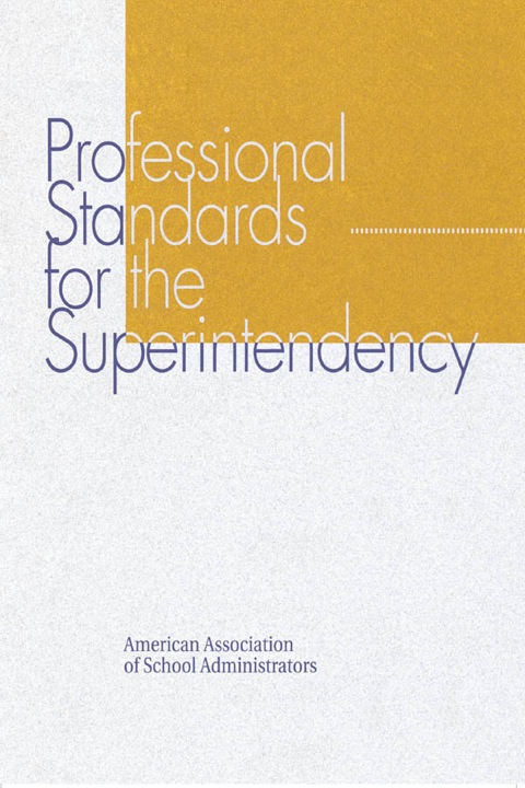 Cover image for book Professional Standards for the Superintendency