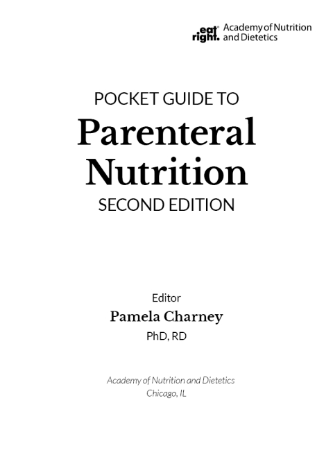 Cover image for book Academy of Nutrition and Dietetics Pocket Guide to Parenteral Nutrition