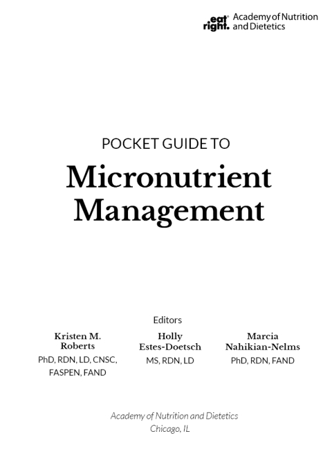 Cover image for book Academy fo Nutrition and Dietetics Pocket Guide to Micronutrient Management