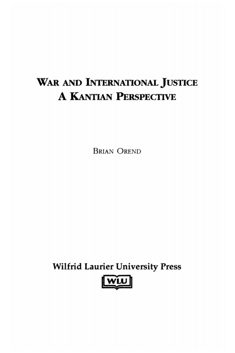 Cover image for book War and International Justice