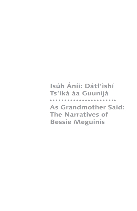 Cover image for book Isúh Áníi/As Grandmother Said