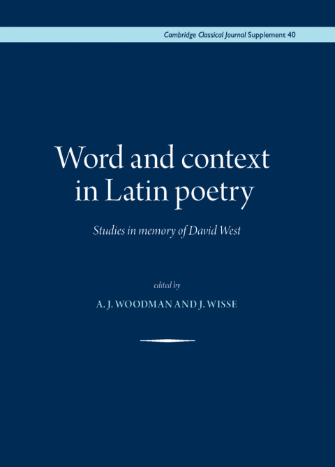 Cover image for book Word and context in Latin poetry