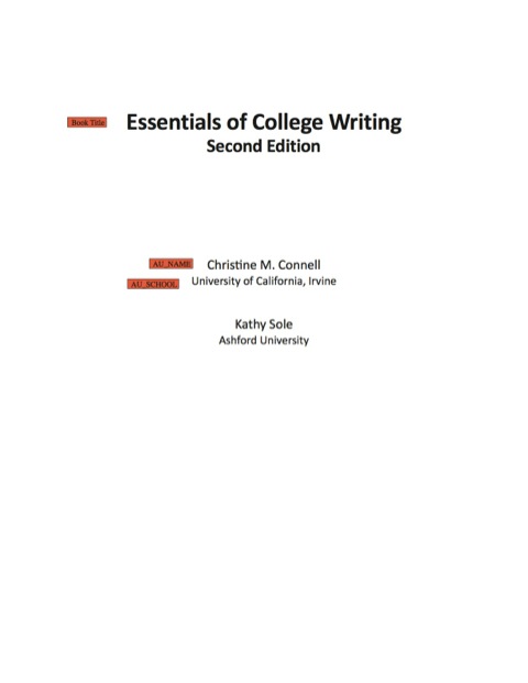 Cover image for book Essentials of College Writing
