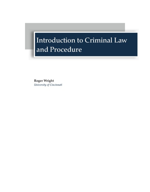 Cover image for book Introduction to Criminal Law & Procedure