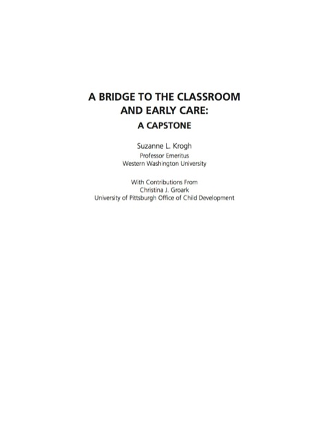 Cover image for book A Bridge to the Classroom and Early Care: A Capstone