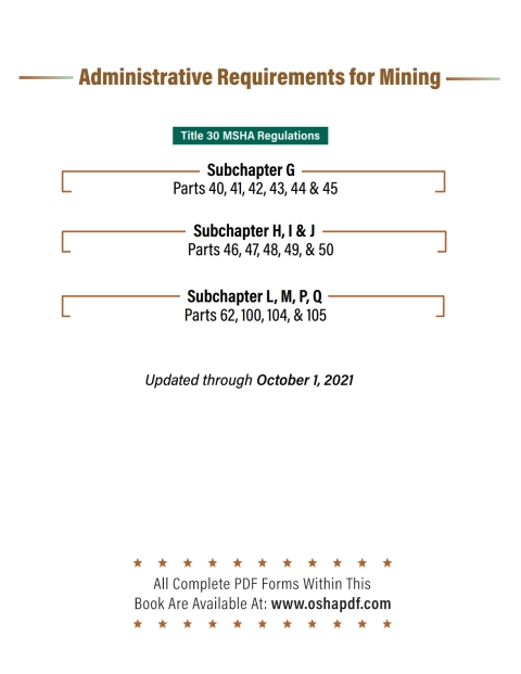 Cover image for book Administrative Requirements for Mining - October 2021