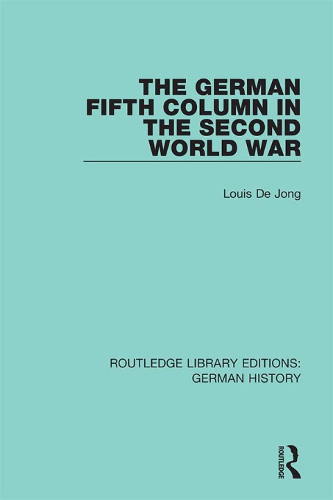 Cover image for book The German Fifth Column in the Second World War