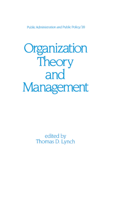 Organization Theory and Management 