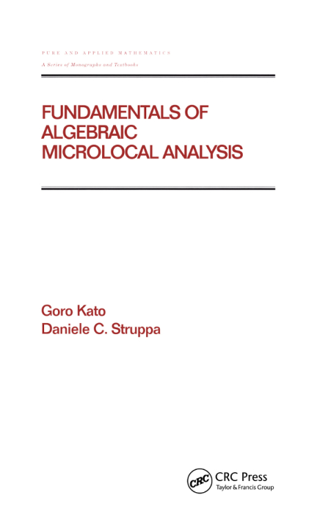 Cover image for book Fundamentals of Algebraic Microlocal Analysis