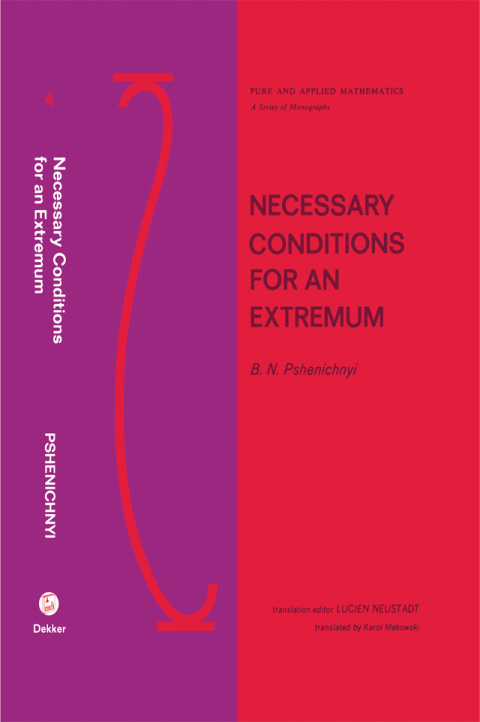 Cover image for book Necessary Conditions for an Extremum