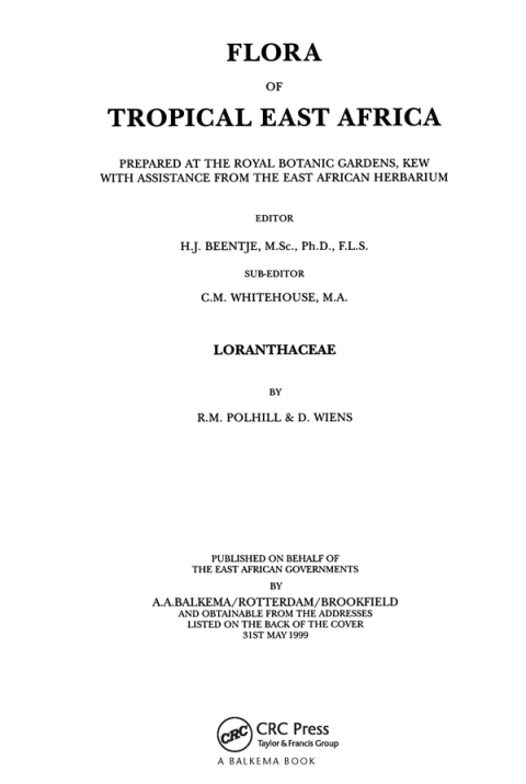 Cover image for book Flora of Tropical East Africa - Loranthaceae (1999)