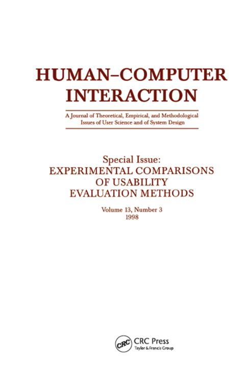 Cover image for book Experimental Comparisons of Usability Evaluation Methods