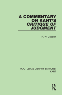Titelbild: A Commentary on Kant's Critique of Judgement 1st edition 9781138650664