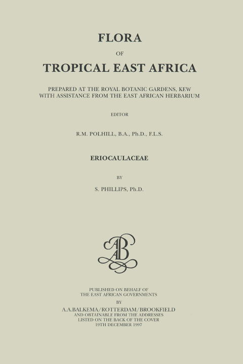 Cover image for book Flora of Tropical East Africa - Eriocaulaceae (1997)