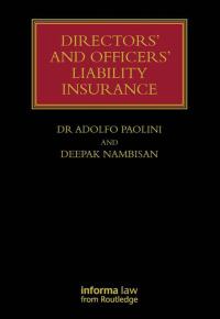 Cover image: Directors' and Officers' Liability Insurance 1st edition 9781843116301