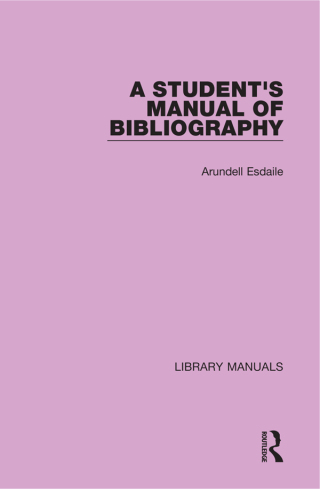 A Student's Manual of Bibliography