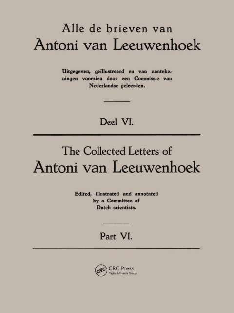 Cover image for book Collected Letters Van Leeuwenhoek, Volume 6