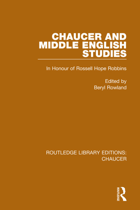 Cover image for book Chaucer and Middle English Studies
