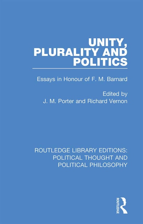 Cover image for book Unity, Plurality and Politics