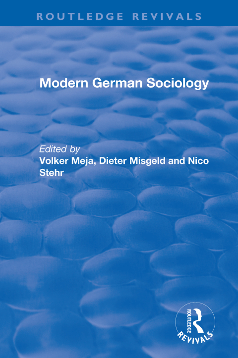 Cover image for book Modern German Sociology
