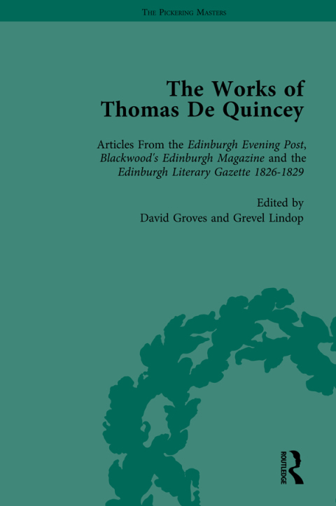 Cover image for book The Works of Thomas De Quincey, Part I Vol 6