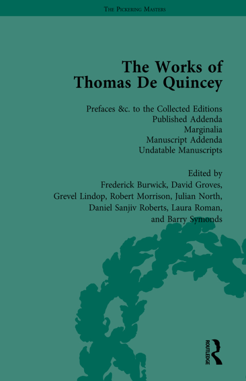 Cover image for book The Works of Thomas De Quincey, Part III vol 20