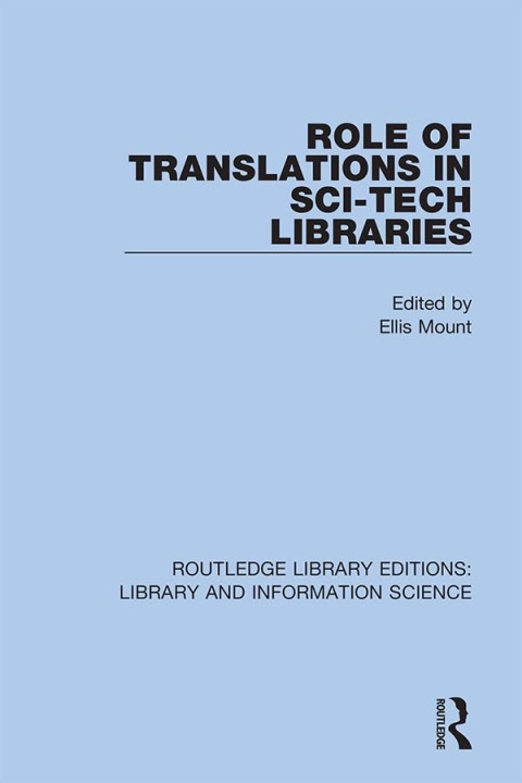Cover image for book Role of Translations in Sci-Tech Libraries