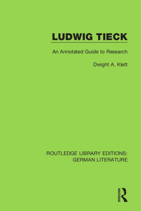 Cover image for book Ludwig Tieck